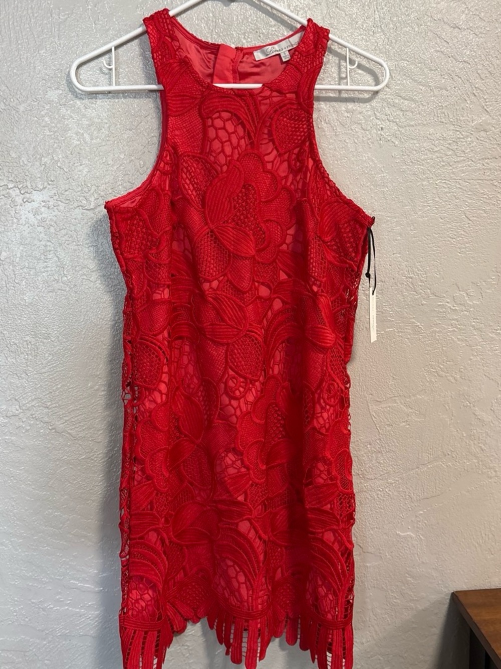 Lovers + Friends Red Lace Sleeveless Cocktail Dress